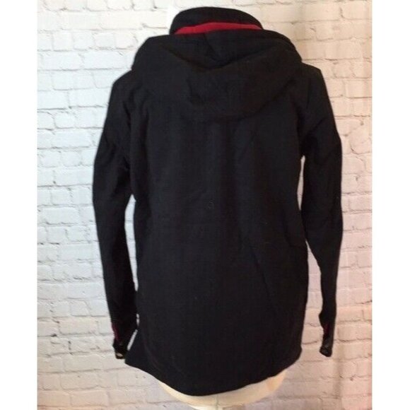 NWT Clandestino Coat Black Fleece Quarter Button Pullover Jacket Front Pocket - Picture 2 of 6